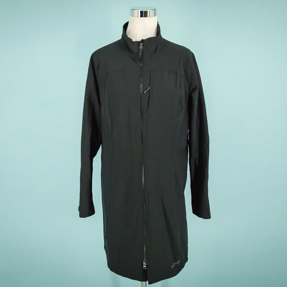 Exofficio Size Large L Black Tunic Zip Long Sleeve Outdoor Active Rain Jacket - Picture 1 of 7